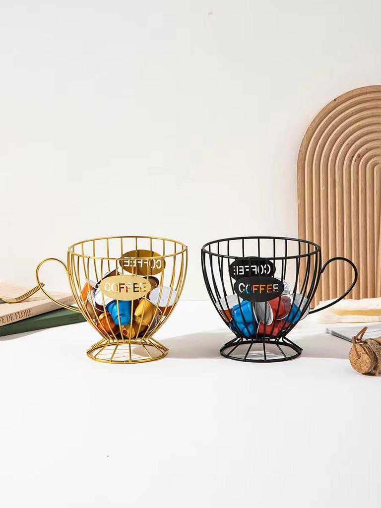 Kreatives Kaffeekapsel-Aufbewahrungsregal im nordischen Stil: Großes Fassungsvermögen für Instantkaffee und Teezimmerdekoration.