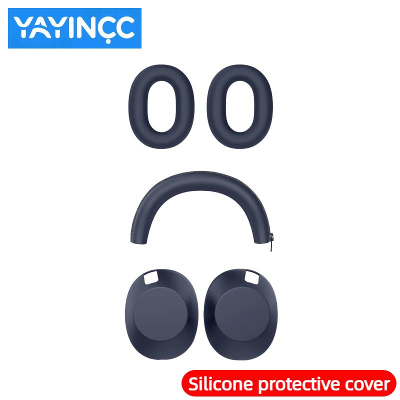 YAYINCC 360° All-round Protection Silicone Protective Case for Sony WH-1000XM6 Rose Grey headset Skin friendly Washable durable