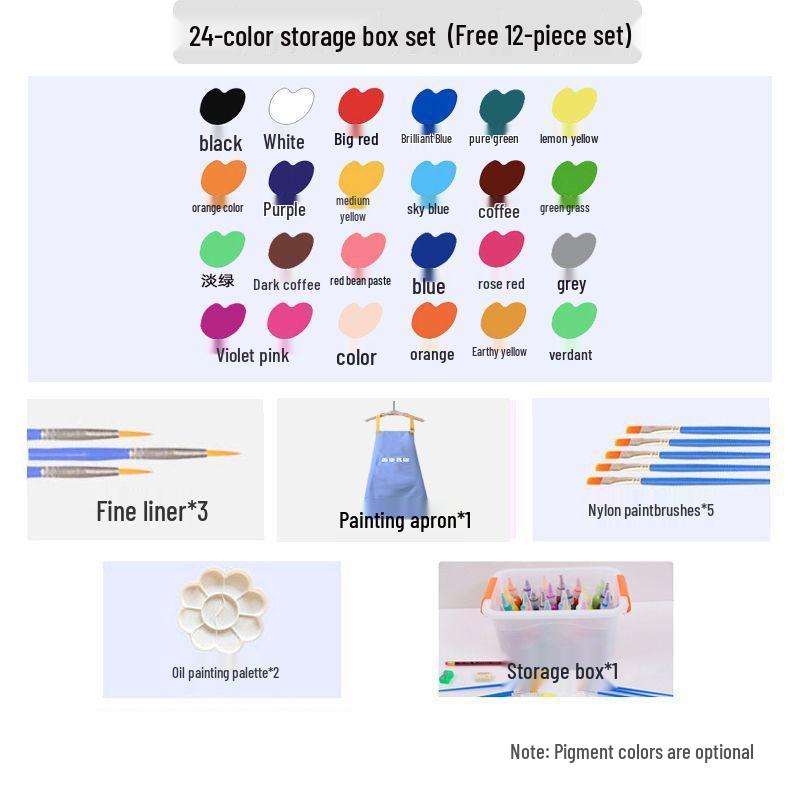 Acrylic Gouache Paint Set for Kids - Plaster Doll Art Supplies with Bear Graffiti Design