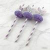 Degradable Pineapple Pattern Paper Straw For Party Drinks And Cake Decor