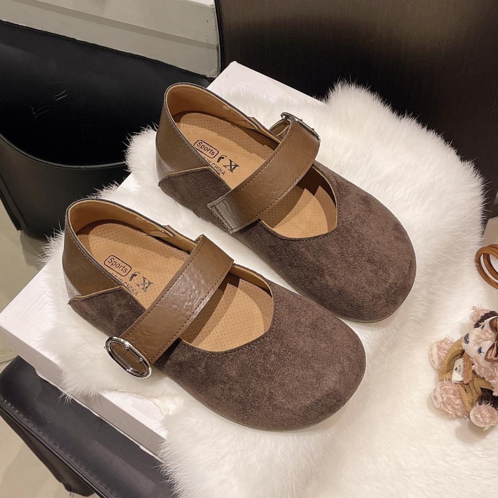 Temperament Retro Leopard Print Single Shoes Women's 2025 Spring and Summer New Flat Bottom Shallow Mouth Pointed Head One-word Buckle with Mary