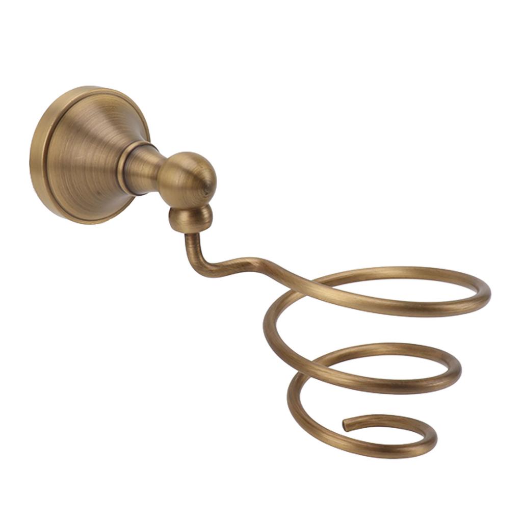 Hair Dryer Holder Wall Mounted Copper Hair Dryer Storage Rack Holder Spiral Hair Care Tools Hanger