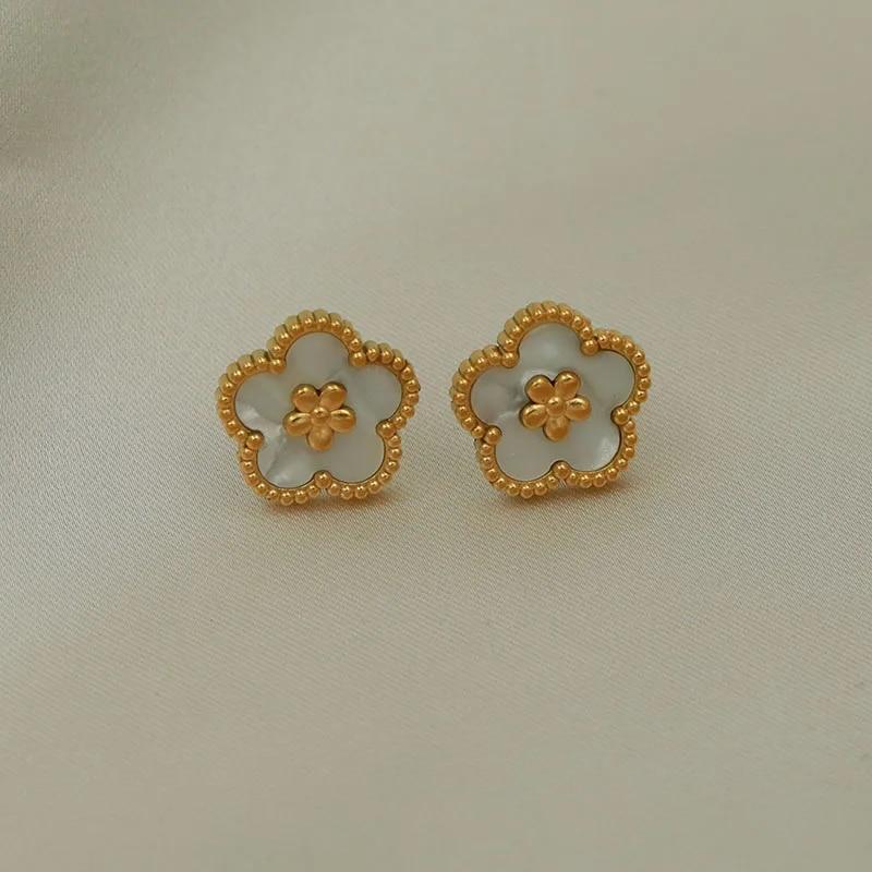 Classic Stainless Steel Multicolor Flower Charm Bracelets for Women Fashion Brand Jewelry Metal Bracelets