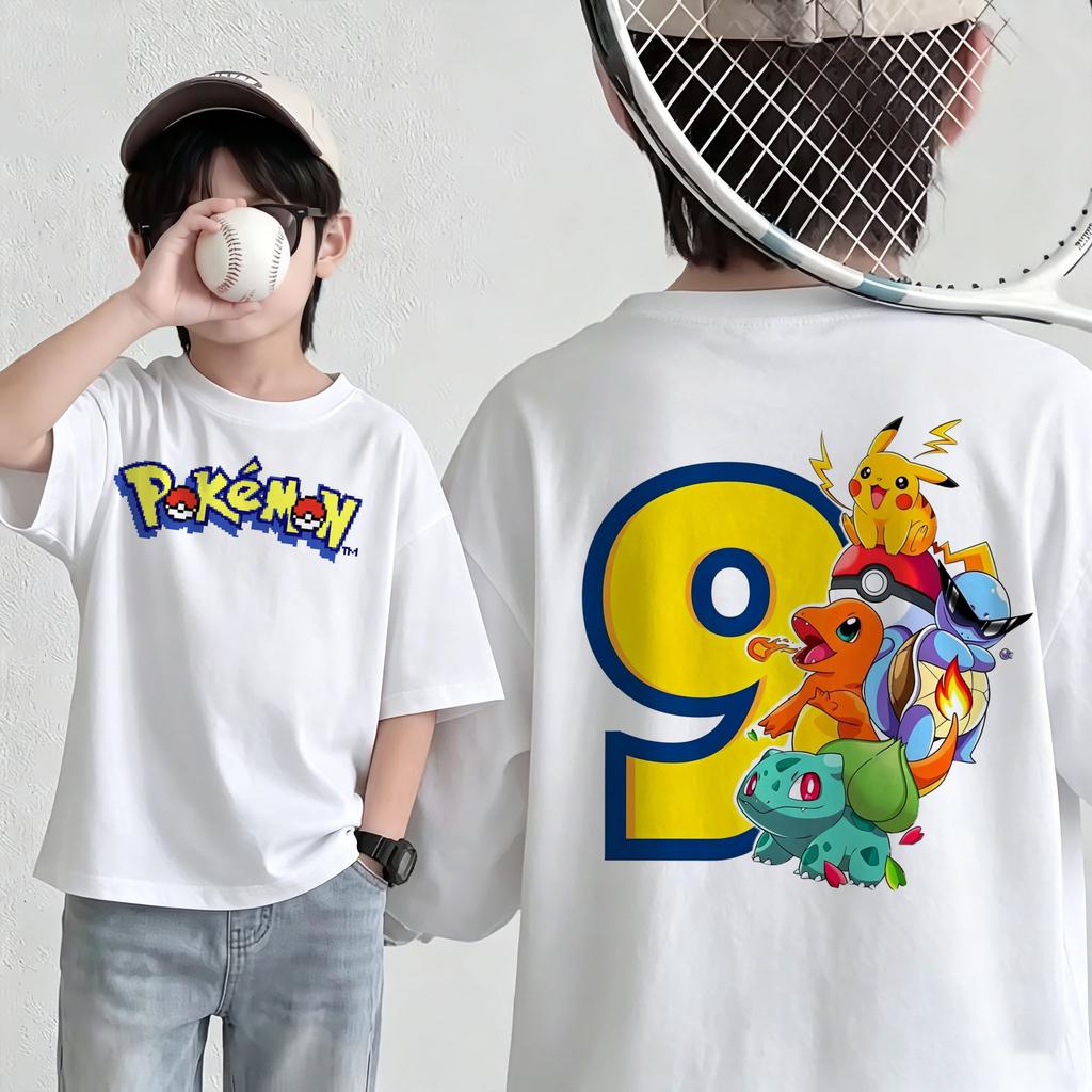 New summer Pokémon Tshirt casual printed shortsleeved shirt fashionable street style top suitable for both men and women