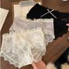 Mid Waist Lace Panties Briefs Mesh Lace Briefs Breathable Underwear for Women  Female Lingerie