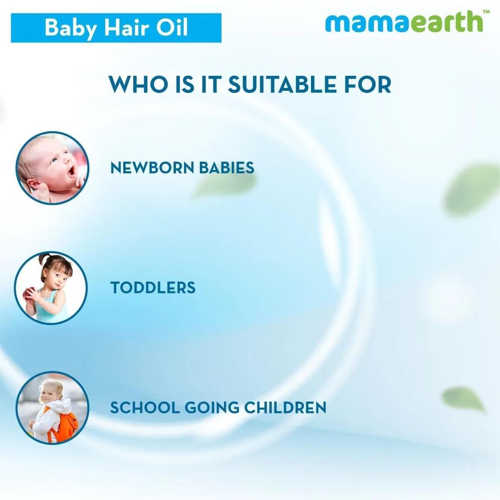 Mamaearth Nourishing Baby Hair Oil For Soft Hair Growth 100ml | Gentle Scalp Oil With Almond & Avocado For Babies