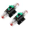 uxcell 2pcs Car Circuit Breaker with Manual Reset Inline Fuse Holder Protection DC - 48V 40A Black Green