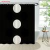 Modern Black And White Dot Shower Curtain Geometric Circle Design 2D Digital Print Polyester Bath Curtain With Hooks