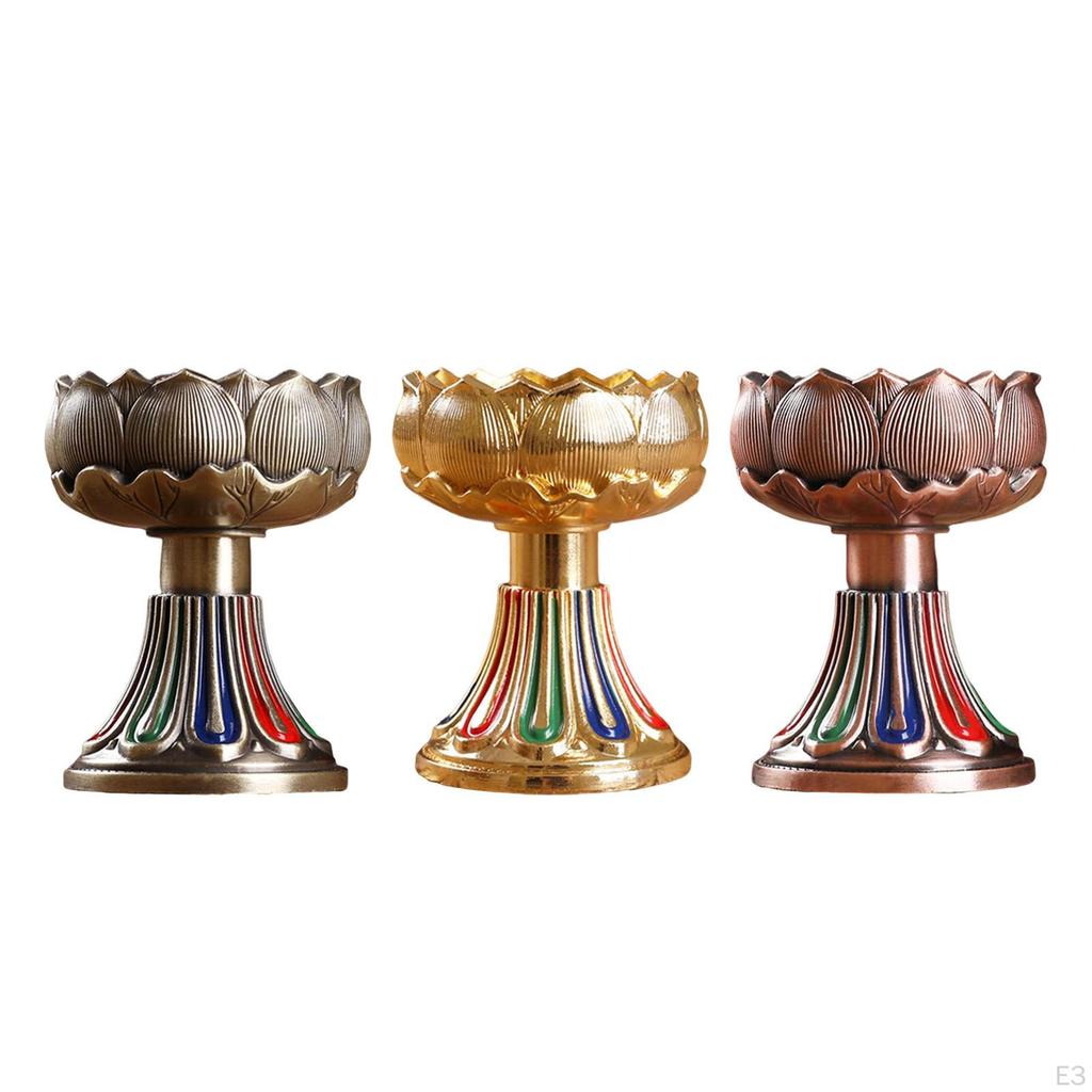 Elegant Lotus Ghee Candle Holder for Meditation