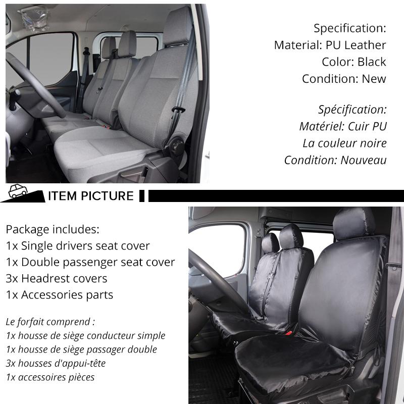 AUTOYOUTH 1+2 Waterproof Car Seat Cover for Transporter for Ford Transit Van Truck Lorry for Renault Master for
