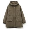 Parka Mi-Long pour Femme - Hiver 2024 Coupe Ample Tendance Manteau en Coton Doublé Polaire