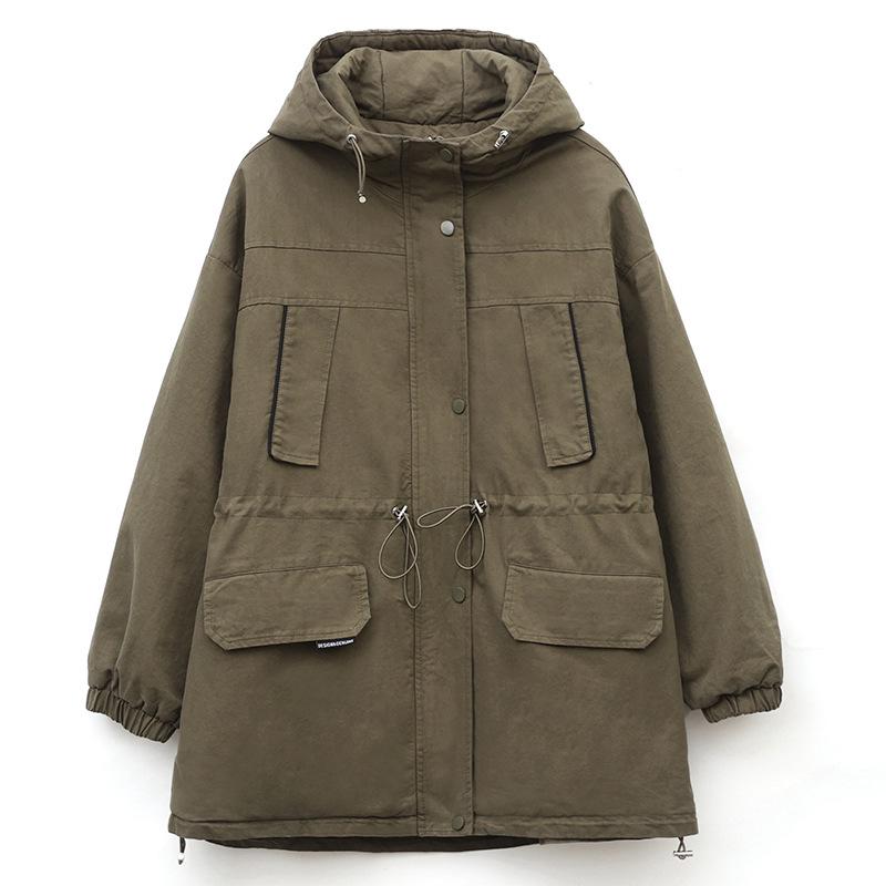 Parka Mi-Long pour Femme - Hiver 2024 Coupe Ample Tendance Manteau en Coton Doublé Polaire