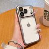 Frosted Electroplated Magnetic Phone Case with Rotating Stand & Lens Protector for iPhone 17 Pro Max