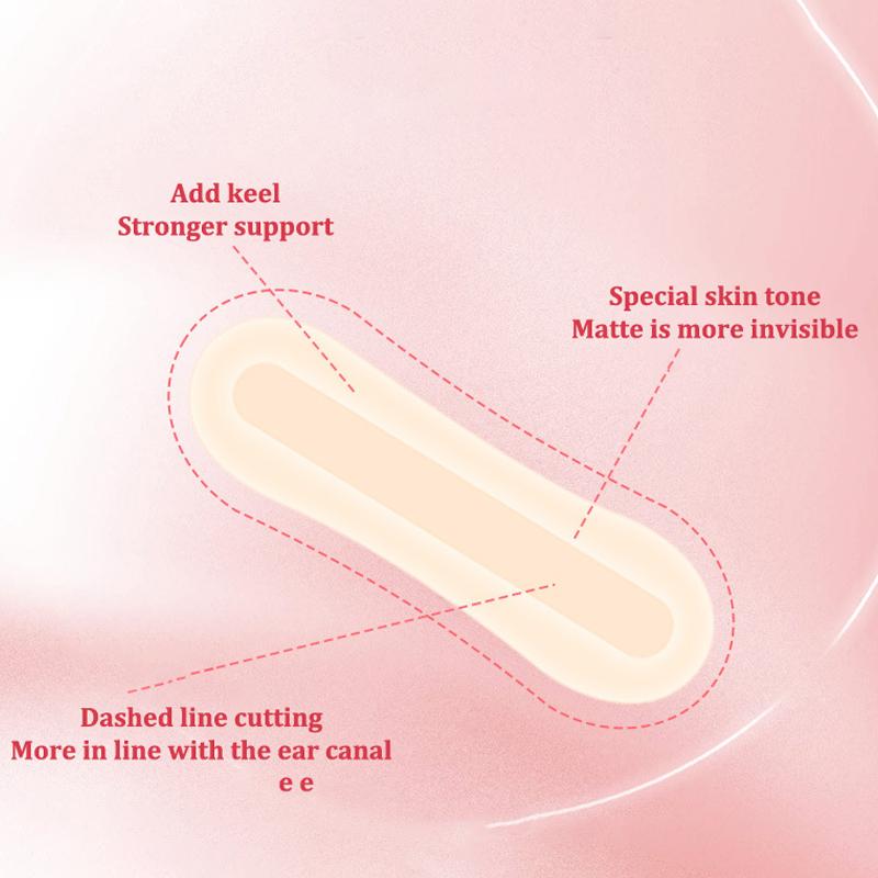 24/72Patches Elf Ear Support Stickers Invisible Ear Corrector Silicone Earlobe Support Patches V-Face Stickers