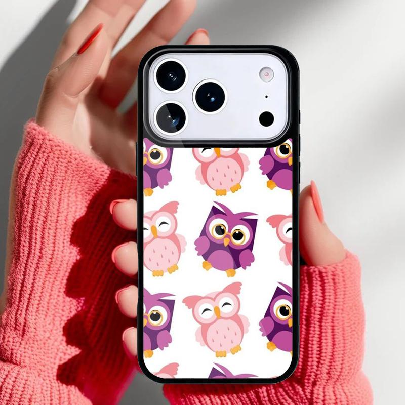 Cute Owl Cartoon Phone Case for iPhone 17 16 15 14 13 Pro Max Back Cover for 12 11 Pro Coque