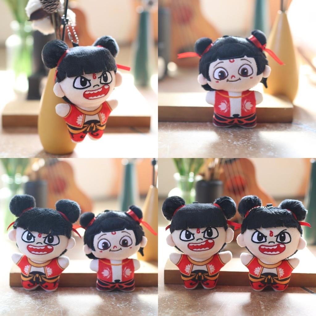 Plush Nezha Doll Keychain Mythology Collectible Pp Cotton Stuffed Gift For Kids