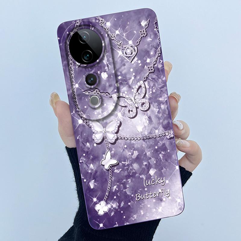 For Vivo V40 Case Vivo V40 Pro V40e Phone Case Vivo iQOO Z9S 5G Fashion Simplicity Flower Shockproof Shell Protection Back Cover