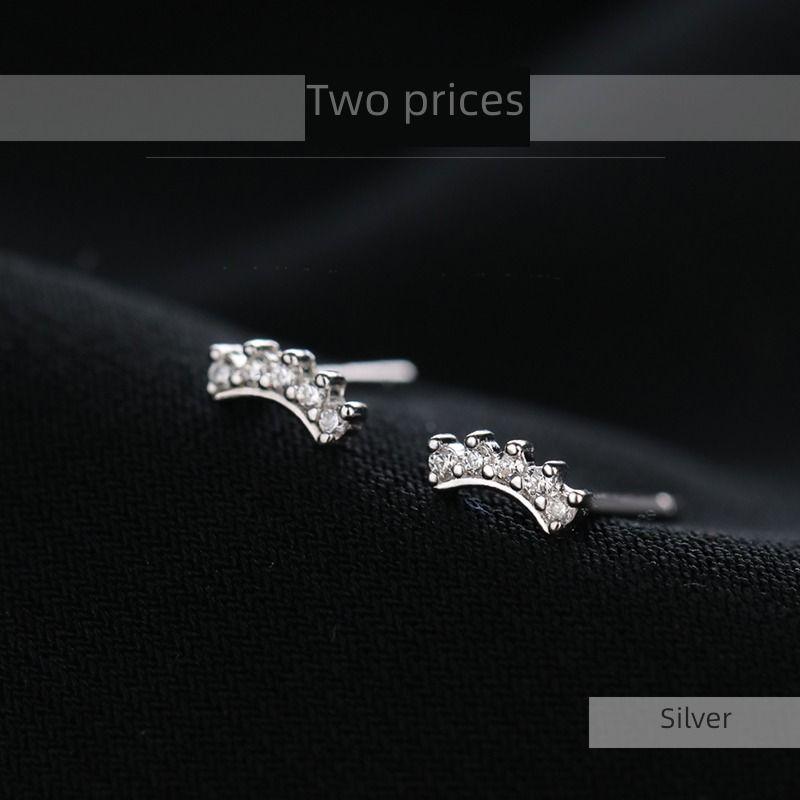 

Xiangnan 925 Sterling Silver Smile Rhinestone Sleep Female Stud Earrings 925 Silver Smile Stud Earrings Silver (Two Price)