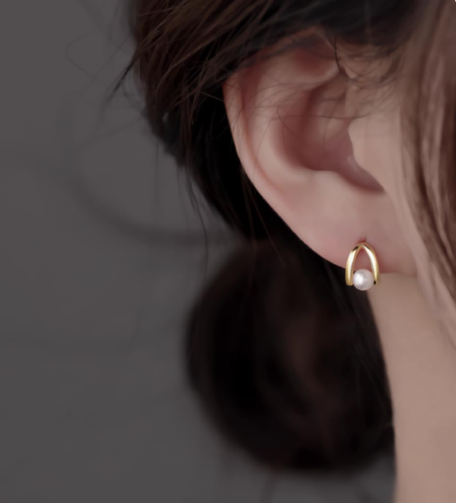 Pearl Pearl Surgical Pink Stud Gift [Mesaro] Women's Earrings, Earrings, Earrings, Silver, Gold, Gold, Earrings, Popular, Small, Simple, Mother's Day,