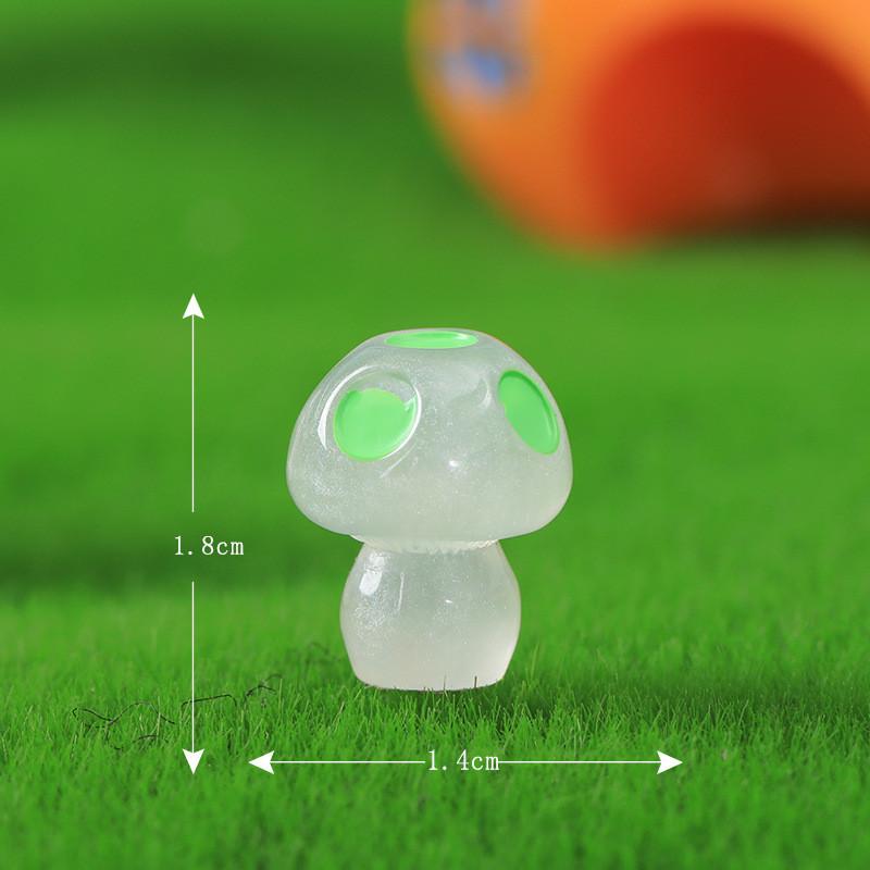 Vibrant Glo-in-the-dark Resin Mushroom Figurines Cute Garden Miniatures Wholesale