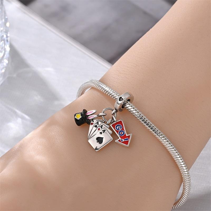 New Arrivals Colorful Clown Balloon Poker Amusement Park Collection Copper Dangle Charm Compatible With Authentic Bracelets Delicate Do It Yourself Gi