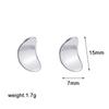 18K Gold Lentil Stud Earrings Glossy Simple Versatile Premium Geometric Warped Edge Earrings Earrings