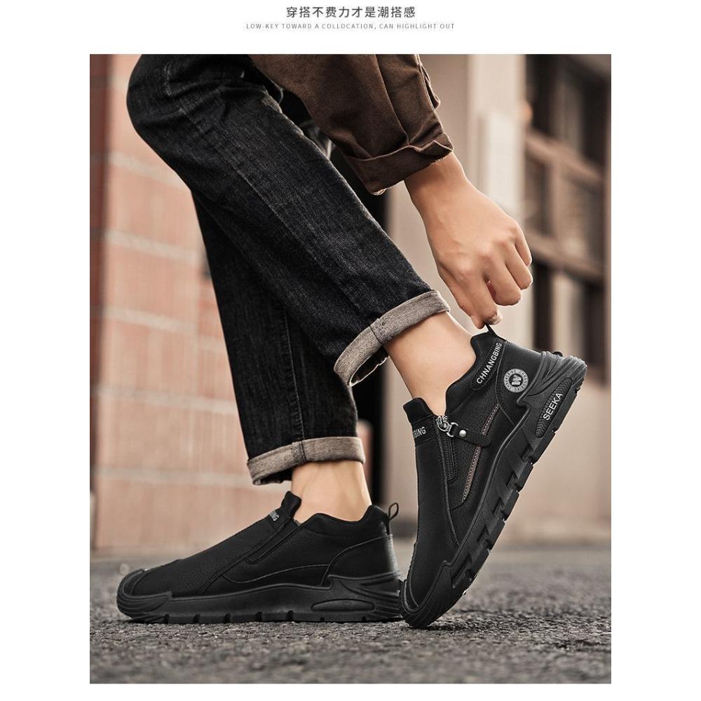 Chaussures de Travail Antidérapantes à Fermeture Éclair pour Homme Printemps Chaussures Décontractées Sportives Utilitaires Baskets
