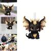 Surface Acrylic Flat Black Dragon Pendant With Cartoon Style For Use Gift