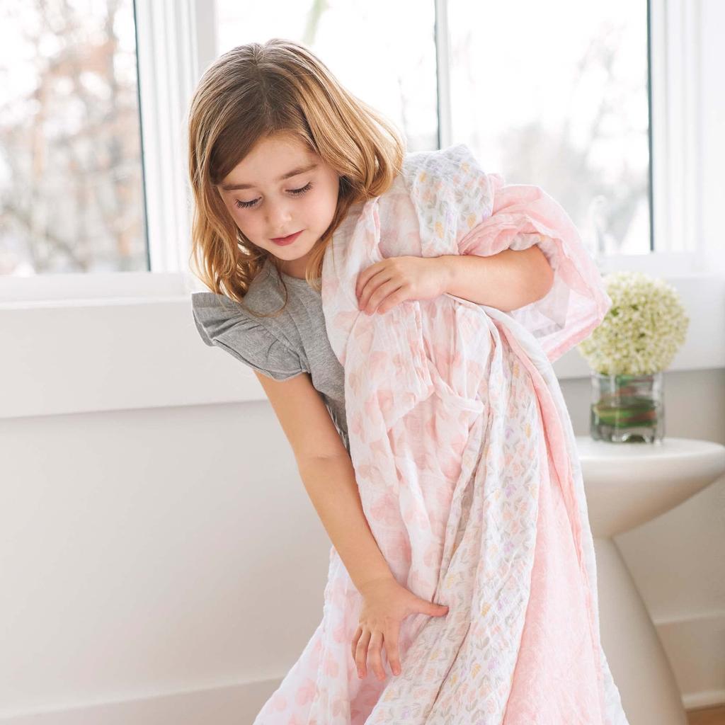 aden + anais essentials (Aden + Anais Essentials) [Authentic Japanese Product] Baby Gift Set: Muslin Swaddle (4 pieces) for Newborns, for nighttime cr