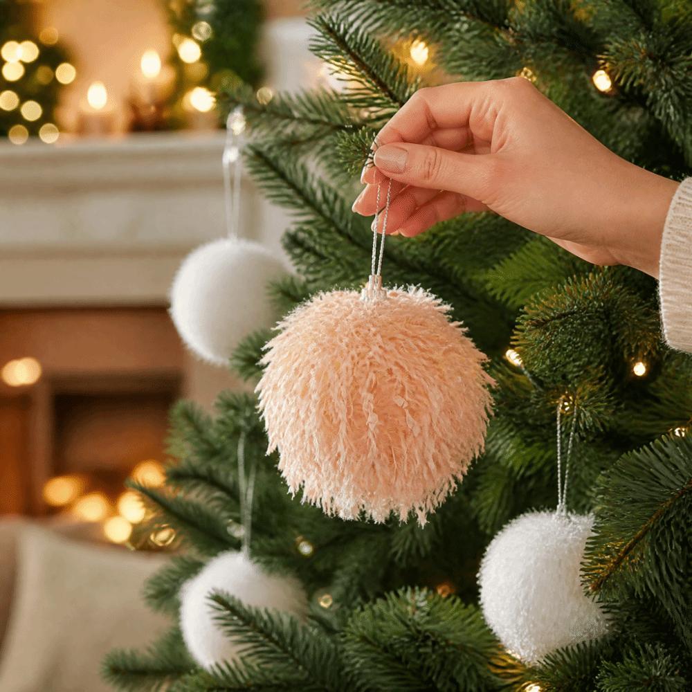 Fluff Texture Xmas Bauble Foam Tree Hanging Decor Creative Christmas Ornament Home Xmas Decor