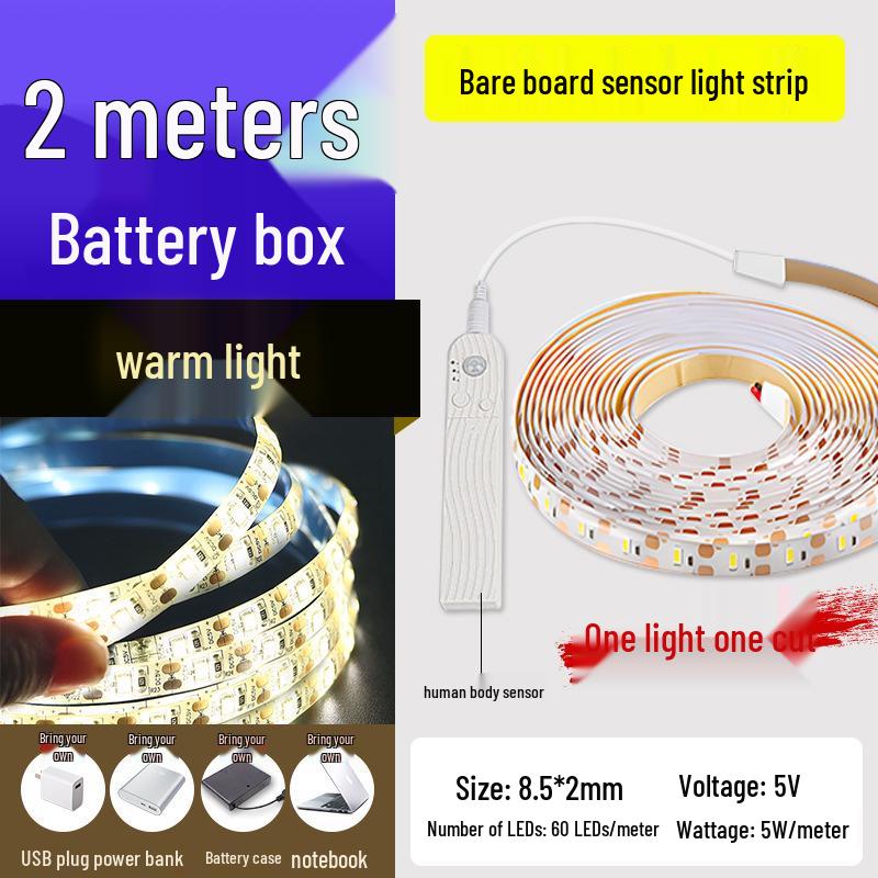 USB Rechargeable Motion Sensor LED Strip Light: Ultra-thin, Self-Adhesive, Wireless Night Lighting