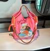 Eco-Friendly Handmade Japanese-Style Embroidered Flower Nylon Tote Bag
