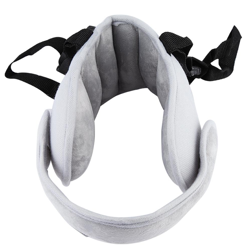 Car Seat Headrest Pillow Sleeping Head Support Pad Fixing Band for Kids Baby (Gray)