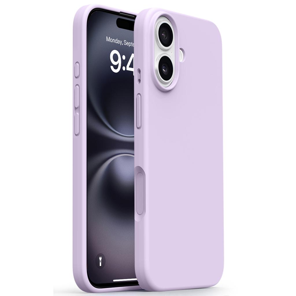 For iPhone 16 Case Soft Microfiber Lining Liquid Silicone+PC Phone Cover