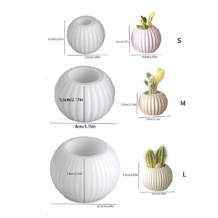 Striped Round Resin Mold Reusable Silicone Candle Cup Maker For Home Decoration Flower Pot Jewelry Organiser Crafting