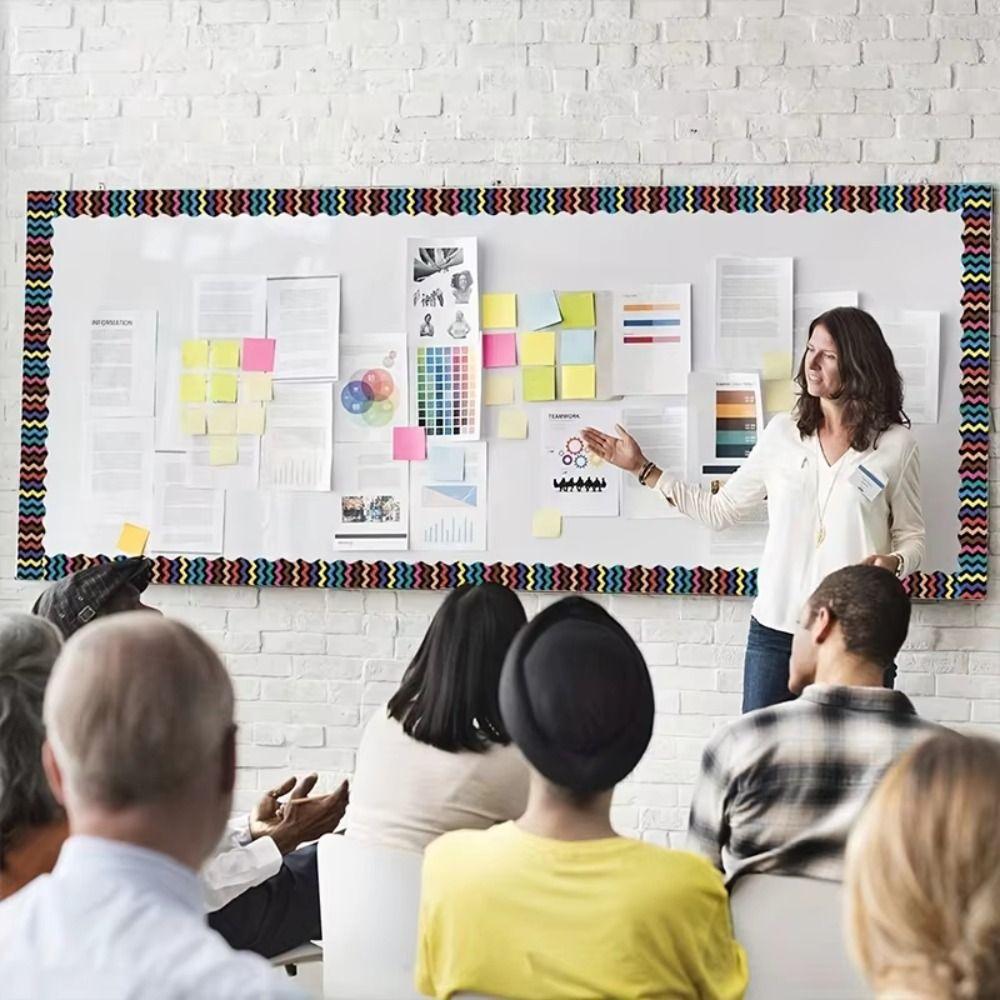 Colored Wavy Edge Paper DIY Wall Decoration Poster Border Stickers  for Classroom Board Home Party