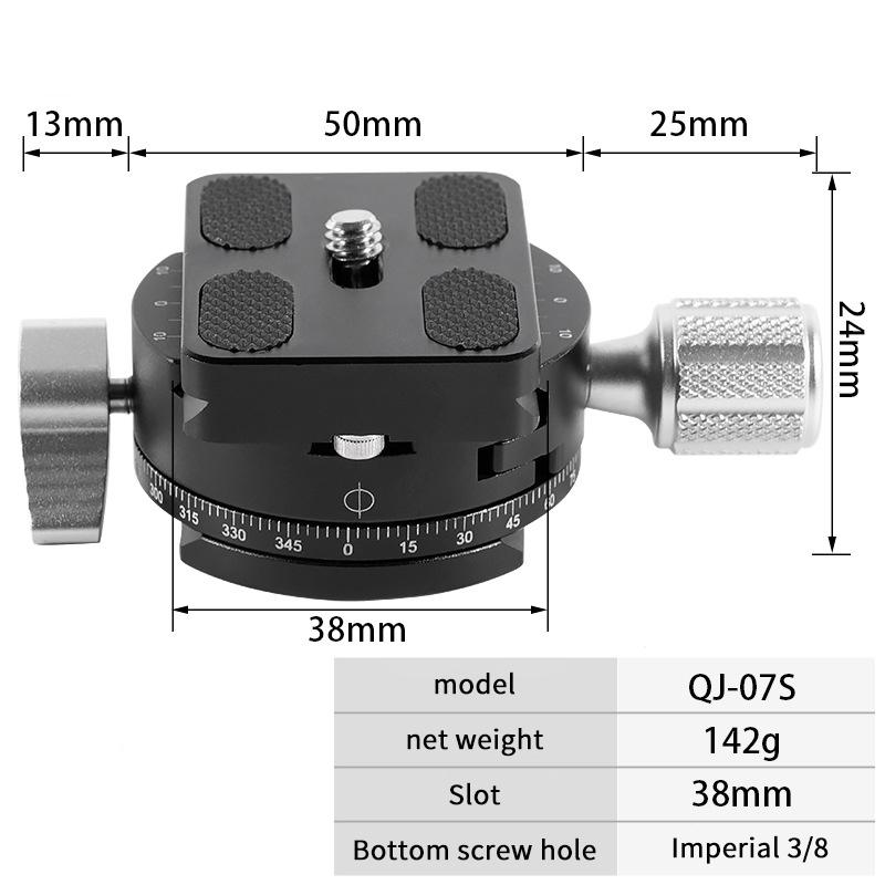 1 Set 360° Rotate Panoramic Shooting Clamp For Arca Swiss Camera Tripod Quick Release Clamp Holder Tripod Mount Plate Adapter