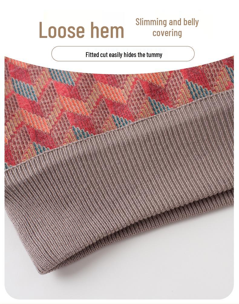 Women's Winter Wool Cardigan: Fleece-Lined Sweater for Middle-Aged & Elderly, Thickened for Autumn/Winter, Ideal for 60+.