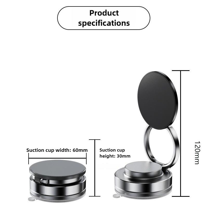 Car Holder Vacuum Magnetic Phone Bracket Strong Magnet Suction Design Multi-angles Adjustment Foldable Navigation Stand