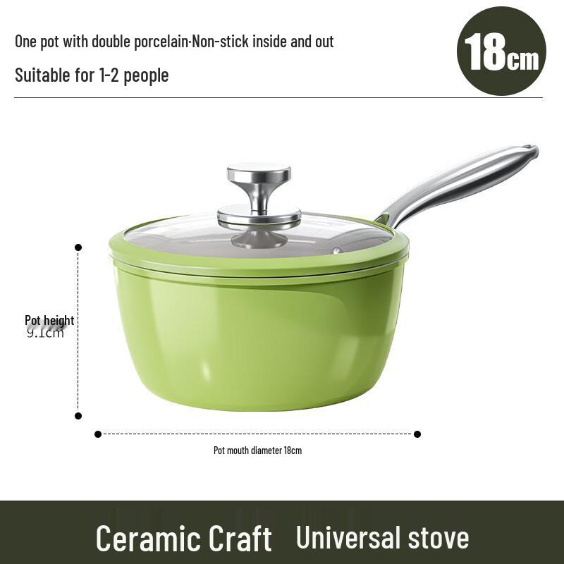 Yoshida Sho Avocado Green Ceramic Non-stick Milk Pot