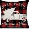 Christmas Pillowcase Linen Print Elk Snowman Home Decoration Sofa Cushion Cover