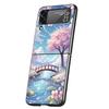 Korean Flower Hard PC Phone Case For Samsung Galaxy Z Flip 7 6 5 4 Black Cover For Galaxy Z Flip 3 Foldable Fundas Shell Capas