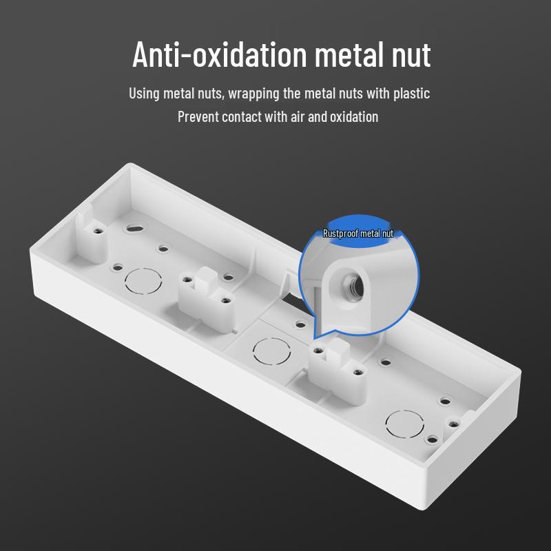 Universal PVC Type 86 Thickened Surface Mount Switch & Socket Junction Box, Double/Triple