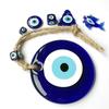 Poutavá modrá turecká skleněná závěsná dekorace, Velký amulet proti uhranutí pro domácnost, auto a kancelář, Amulet pro štěstí, Dárek