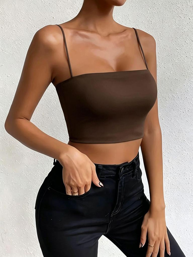 2026 European Summer Bestseller Women's Solid Color Slim Spaghetti Strap Tank Top - Sexy & Fashionable Fit