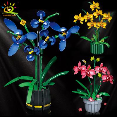 Moc Bouquet Orchidej Blok Květinové Sukulenty Hrnkové Stavební Bloky MOC Kit Montáž Stavební Stavebnice Hračka Dívka Dárek