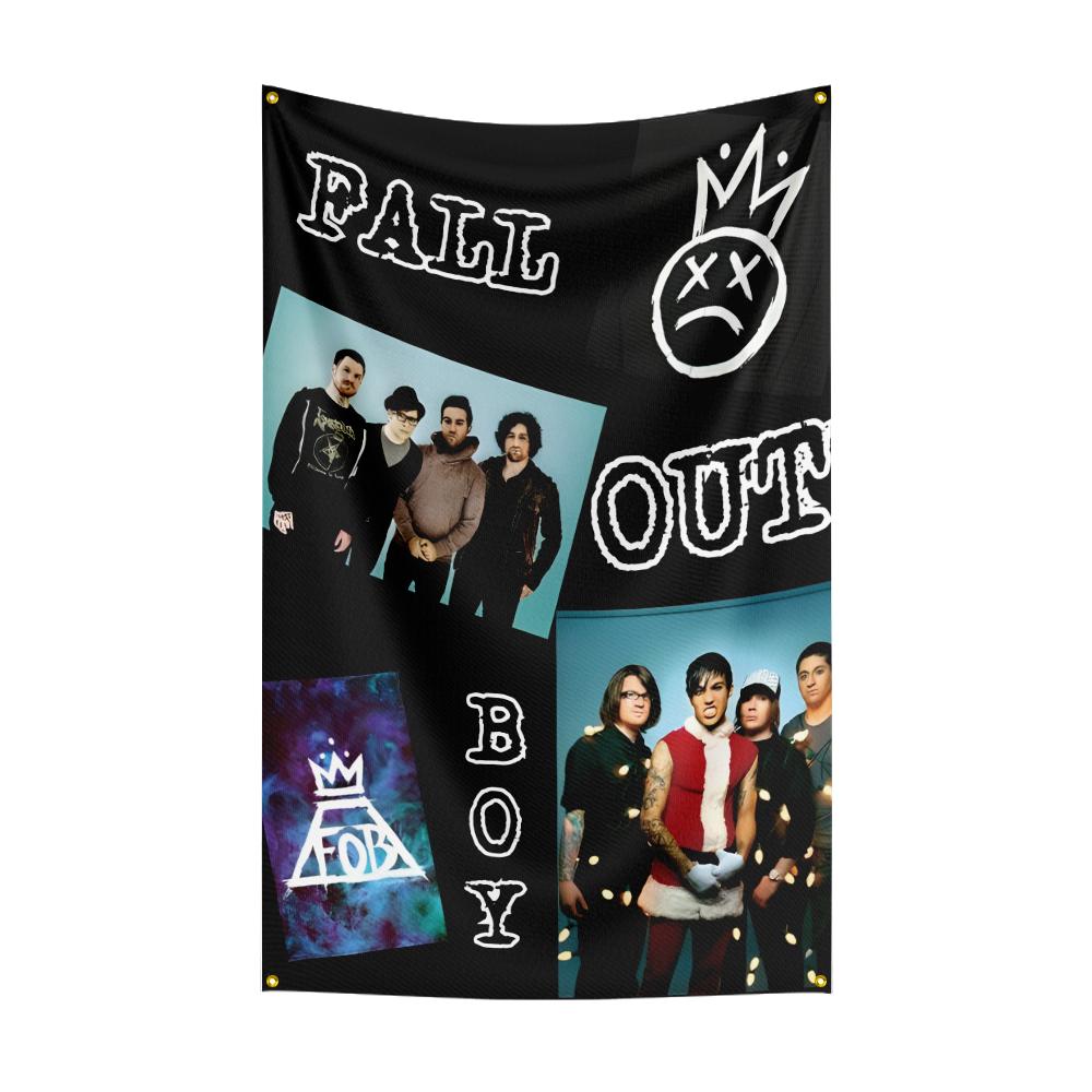Ffall Out Boy Flag Rock Music Band Banner   Hd Printing Tapestry Exhibition Music Band Fans Garage Decor