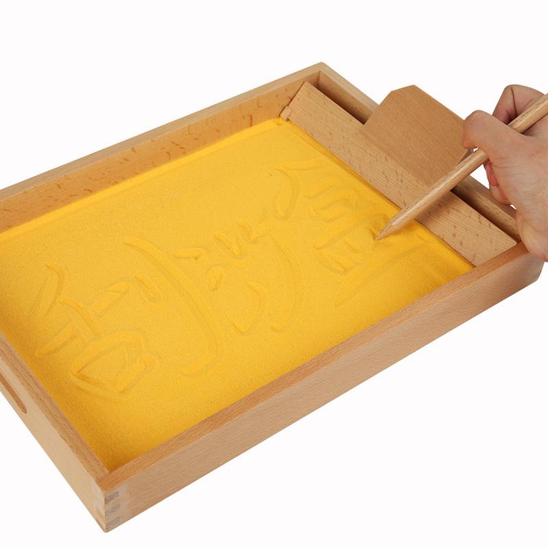 Vzdělávací puzzle pro rané vzdělávání Montessori Mateřská škola Pískový stůl Učební pomůcky Dětská Písková malba Škrabání pískem Mateřská škola Talíř pro nácvik slov
