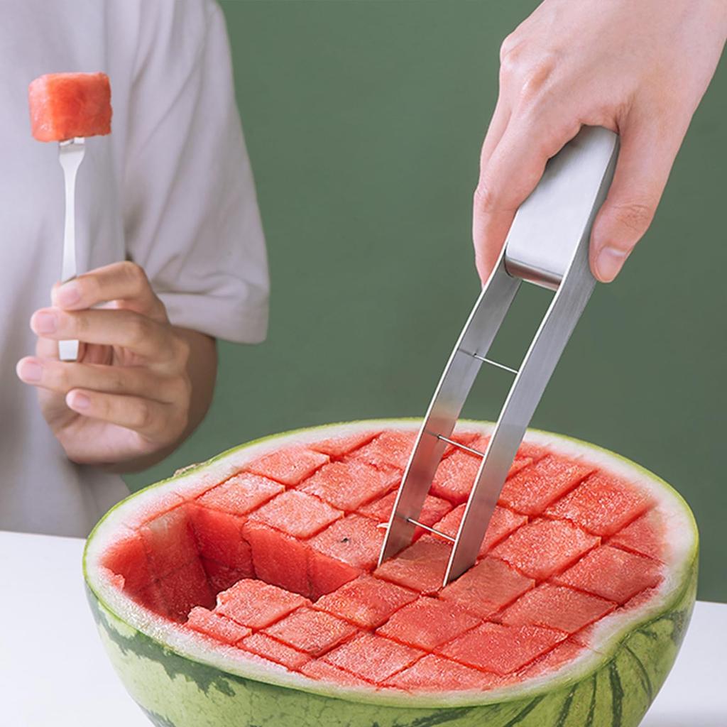 304 Stainless Steel Watermelon Cutter Household Fruit Melon Cutter Tool Divider Fork Spoon Meat Remover