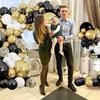 2026 New Year Decor Balloons Garland Black White Gold Confetti Balloon Arch Kit Home Birthday Party  Wedding Decoration Globos